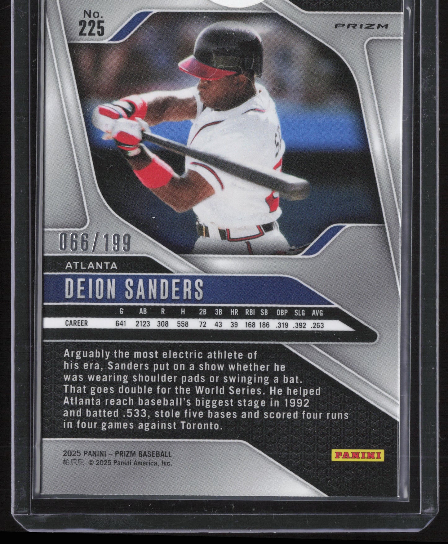 2025 Panini Prizm #225 Deion Sanders Blue Prizm /199