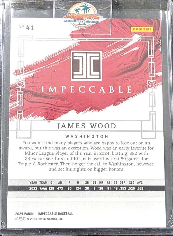 2024 Panini Impeccable #41 James Wood Silver #/60