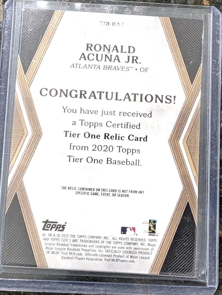 2020 Topps Tier One Relic Ronald Acuna /395