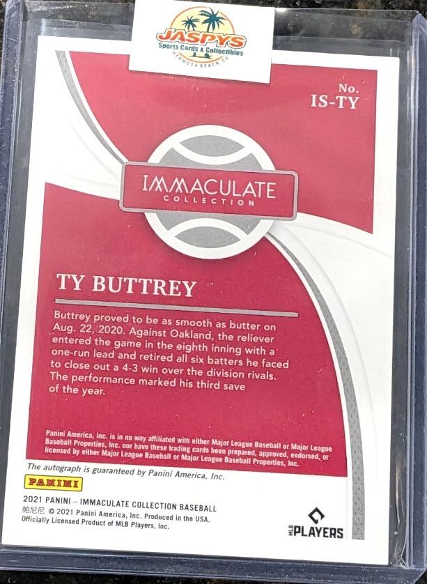 2021 Immaculate #IS-TY Ty Buttrey auto /5