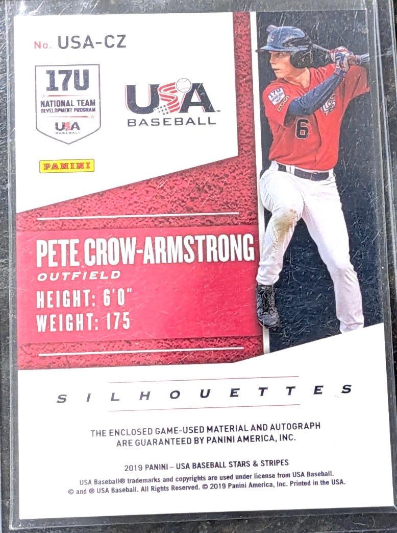 2019 Panini Stars & Stripes USA BB #USA-CZ Pete Crow-Armstrong #/199