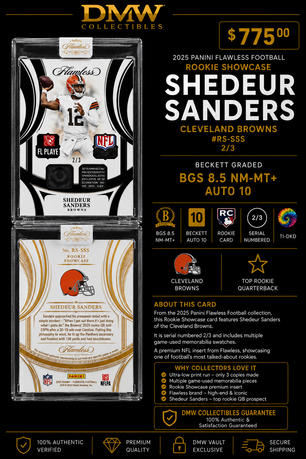 2025 Panini Flawless Football Shedeur Sanders