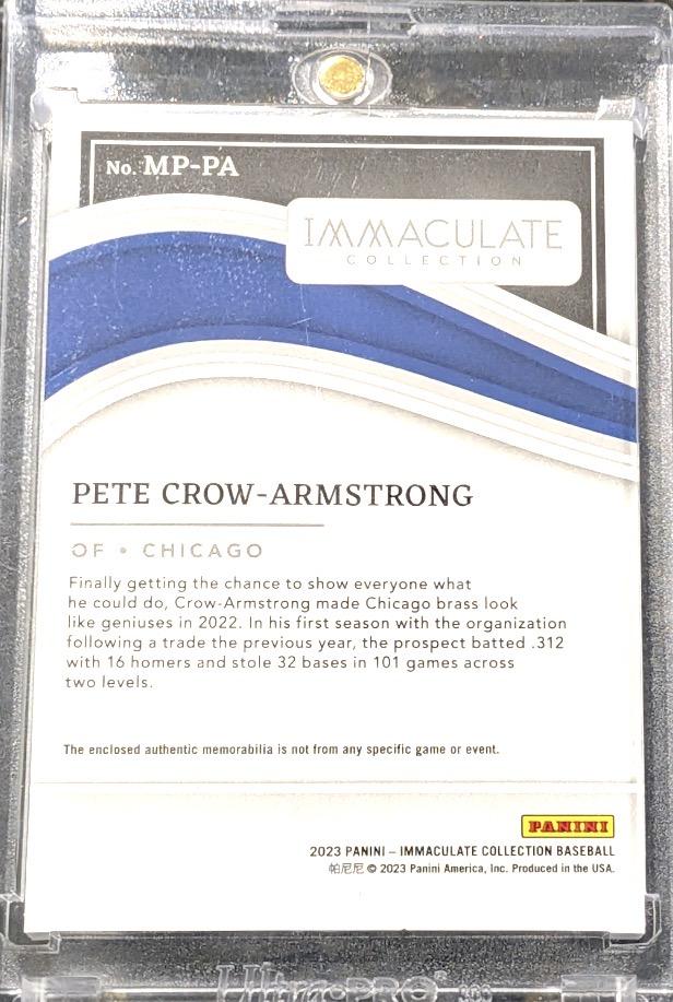 2023 Panini Immaculate #MP-PA Pete Crow-Armstrong Materials Batting Gloves #/10