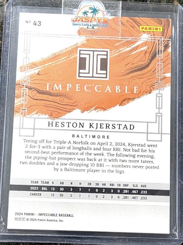 2024 Panini Impeccable #43 Heston Kjerstad #/99