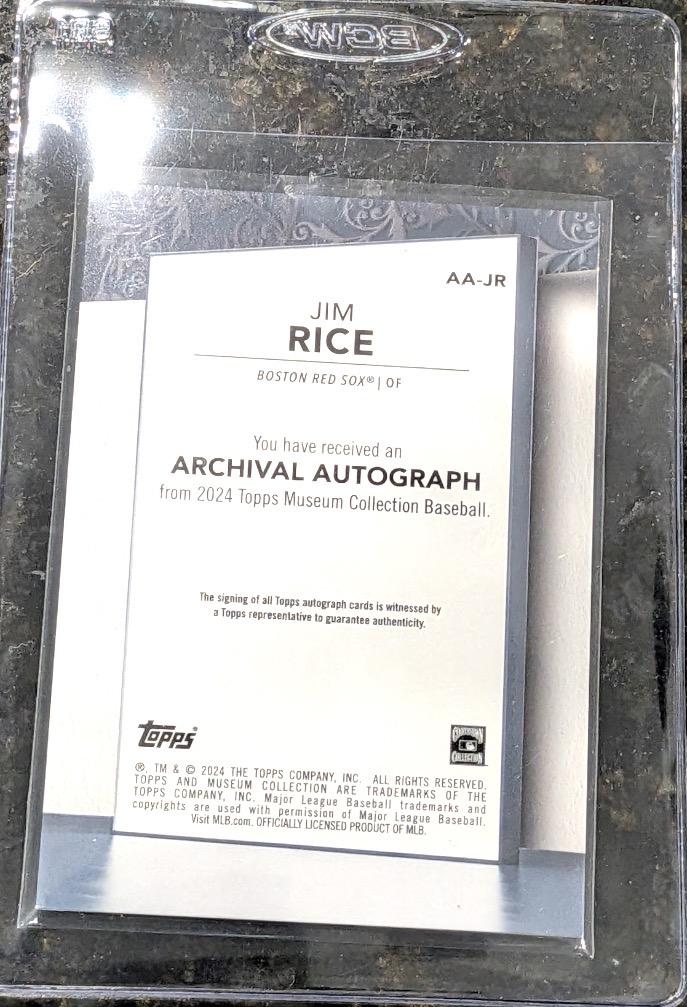 2024 Topps Museum Collection #AA-JR Jim Rice Archival Autographs #/299