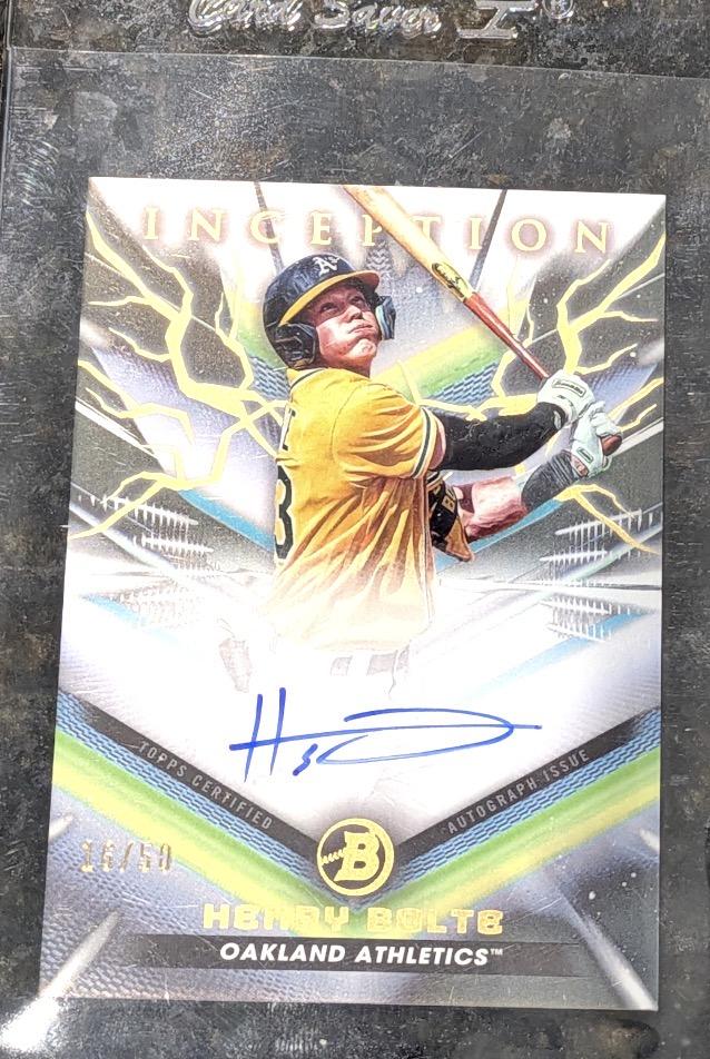 2023 Bowman Inception #BPA-HB Henry Bolte #/50