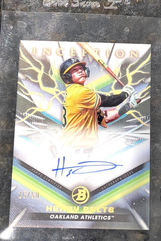 2023 Bowman Inception #BPA-HB Henry Bolte #/50