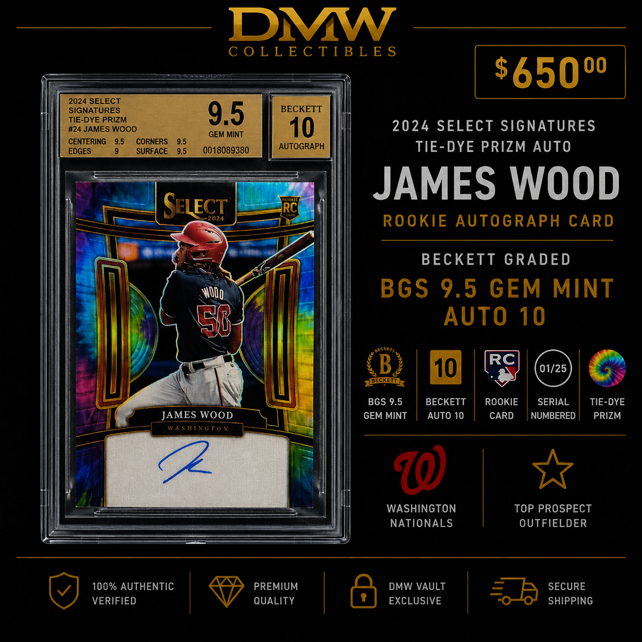 2024 Select Signatures Tie-Dye Prizm Auto James Wood