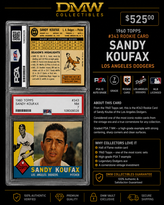 1960 Topps Rookie Card Sandy Koufax