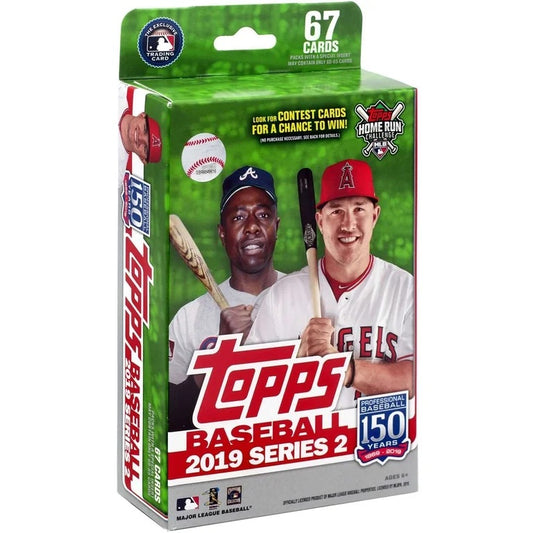 MLB 2019 Baseball Series 2 Trading Card HANGER Box (67 Cards)